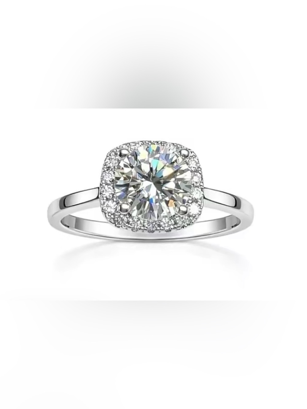 GRA CERTIFIED MOISSANITE DIAMOND 1CT 925 Sterling Silver Ring BEAUTIFUL NEW